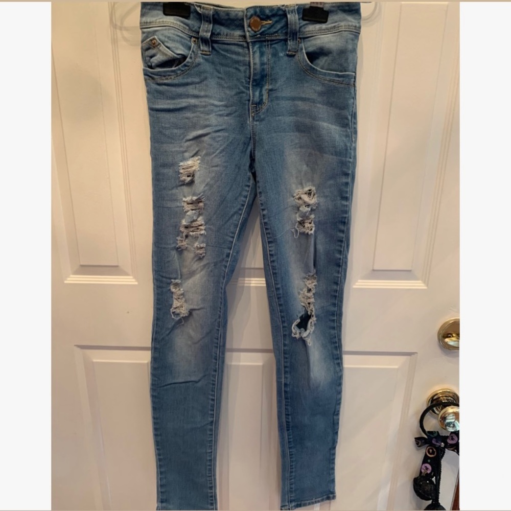 Blue Ripped Skinny Jeans